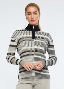 Corporate Head Office Management: Multi Stripe Zip Up-Multi