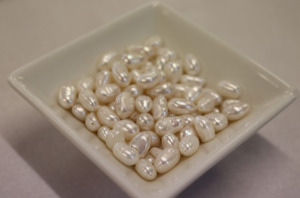 Freshwater Pearl Strand - White Oval - .9mm