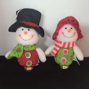 Antique: Plush Snowman Ornaments - Sold Seperatley