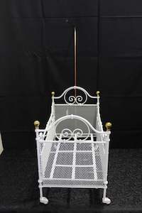 Antique: Victorian wrought iron doll's cot