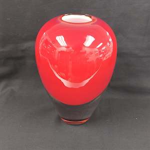 Red Art Glass Vase