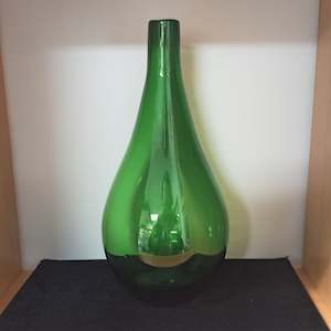 Antique: Green Art Glass Bottle - c. 1960's