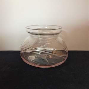 Antique: Small Etched Glass Vase