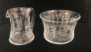 Stuart cut crystal cream Jug & Sugar Basin