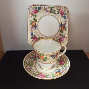 Antique: Hammersley Cup, Saucer & Plate - Square - c.1912