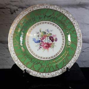 Antique: Hammersley Plate - Signed "F.Howard" - Green and Gold