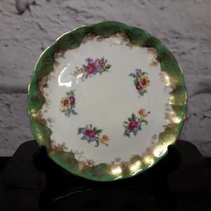 Antique: Hammersley Plate - Green and Gold - c. 1939