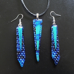 Dichroic Glass Drop Earring & Pendant Set