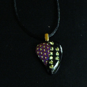 Dichroic Glass Pendant – Heart of Hearts