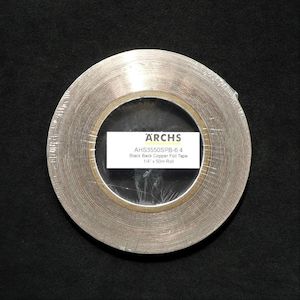 Archs 1/4″ (6.35mm) Black Back Copper Foil – New 50M Roll