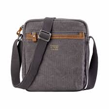 Troop London Classic Zip Top Cross Body Bag - Charcoal