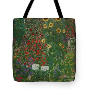 Art Shopping Bag Gustav Klimt Farm Garden