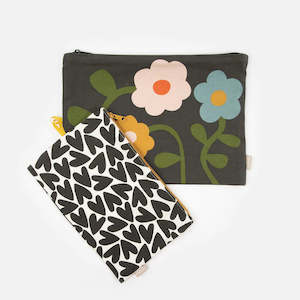 Caroline Gardner Canvas Pouch ~ Two Sizes