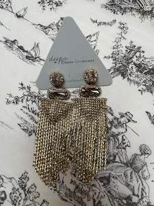 Deepa Gurnani Gold Chain Drop Earrings