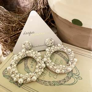 Deepa Gurnani Pearl Hoops