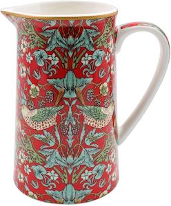 Furniture: William Morris Jug - Strawberry Thief Red