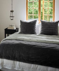 Furniture: Coal Velvet Bedspread King