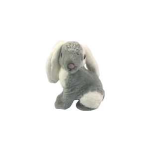 Grey Fur Left Looking Bunny with Tiara 20cm