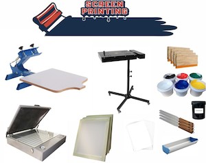 1 Colour 1 Station Screen Printing Machine Combo Vinyl Cutting