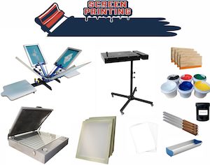 4 Colour 2 Station Screen Printing Machine Combo SPECIAL Vinyl Cutting