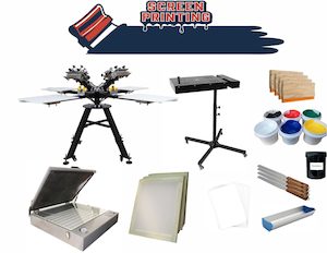 4 Colour 4 Station Micro Adjustment Screen Printing Machine Combo Vinyl Cutting