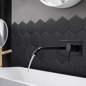 Hexa Walton Black Matte | Self-adhesive 3D Tiles - 4 Pack