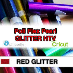 Adhesive wholesaling: RED Glitter Poli Flex HTV Iron-on