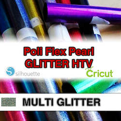 Adhesive wholesaling: MULTICOLOUR Glitter Poli Flex HTV Iron-on