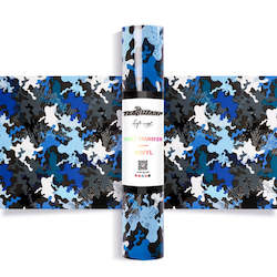 Adhesive wholesaling: Blue Camouflage HTV