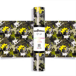 Adhesive wholesaling: Yellow Camouflage HTV