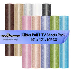 Adhesive wholesaling: Glitter Puff HTV Sheets Pack