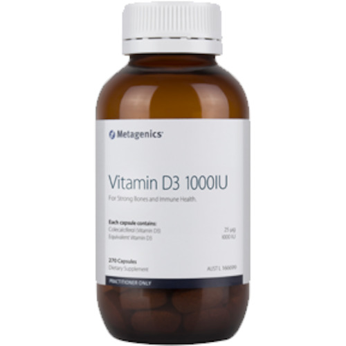 Health supplement: Metagenics Vitamin D3 1000IU 270 Caps