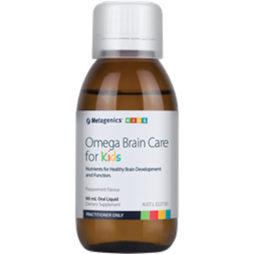 Health supplement: Metagenics Omega Brain Care for Kids Peppermint flavour 90 mL oral liquid