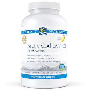 Nordic Naturals Arctic Cod Liver Oil Lemon 180 Softgels