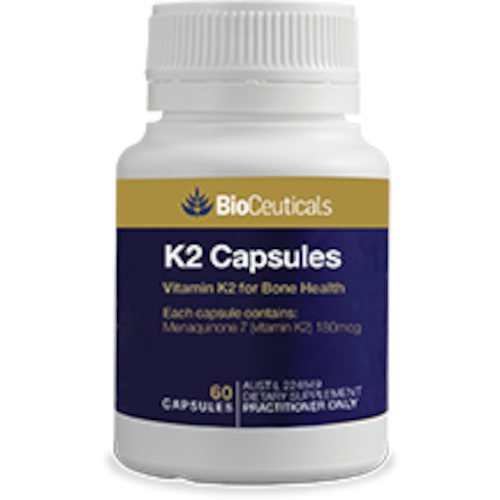 Health supplement: Bioceuticals K2 60 capsules *DISCONTINUED* Replacement is Designs for Health K2 Supreme