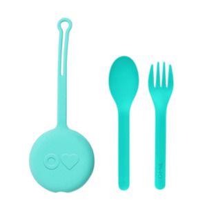 In-store retail support services: OmiePod & Fork, Spoon Set - Mint Green