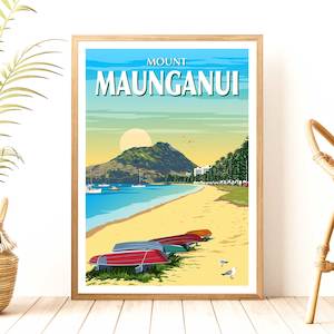 Mount Maunganui - Pilot Bay - Travel Poster, New Zealand