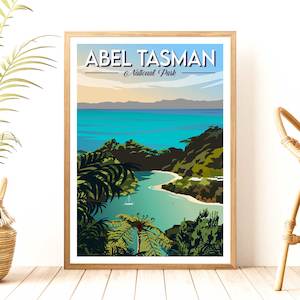 Abel Tasman National Park Travel Poster, New Zealand