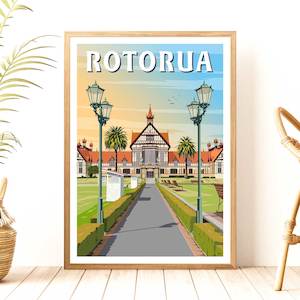 Creative art: Rotorua Travel Poster, New Zealand