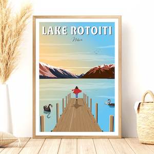 Lake Rotoiti - Nelson - Travel Poster, New Zealand