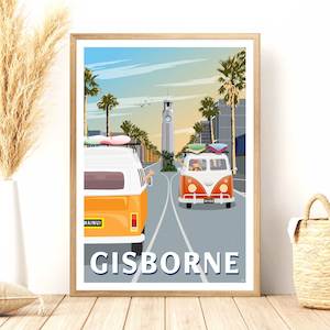 Gisborne Travel Poster, New Zealand