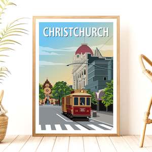 Christchurch Travel Poster, New Zealand