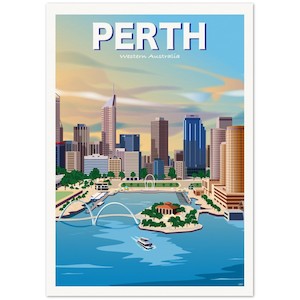 Perth - Western Australia - Travel Poster, Australia