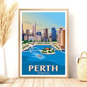 Perth - Elizabeth Quay - Travel Poster, Australia