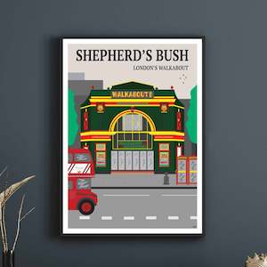 Shepherd's Bush Walkabout Travel Poster, London