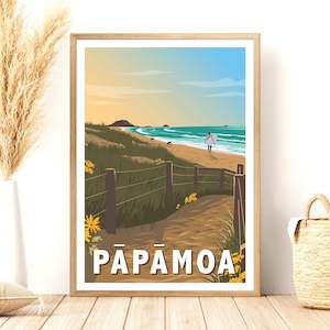 Creative art: Pāpāmoa Travel Poster, New Zealand