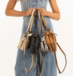 Accessories: Riley Woven Cross Body Bag