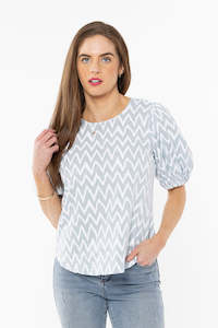 RELAXED CAREFREE TOP -Denim Wave