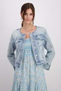 Monari: 408876 Frayed denim jacket