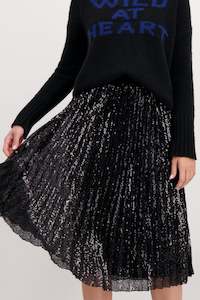 Monari Black sequin Midi Skirt 806547